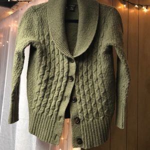 Eddie Bauer green wool cardigan xl